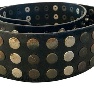 Black Studded Belt rustic retro streetwear silver rust grunge